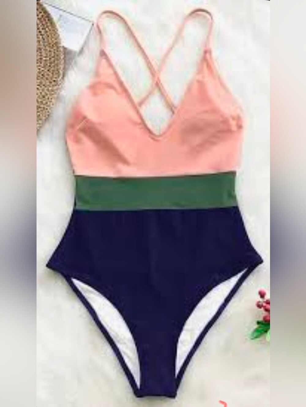 Kids Colorblock One-Piece Swimsuit - Pink, Green & Navy